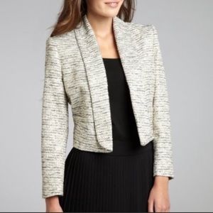 Alice+Olivia Amelia Metallic Tweed Cropped Blazer